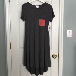 NEW XS LuLaRoe Carly Dress - Heather Blue/Grey
